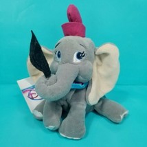 Disney Store Dumbo Grey Elephant Plush Stuffed Animal Holding Feather w/ Tags - £13.41 GBP