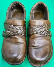 BOC Born Concept Mules Clogs  Womens Sz 9M Brown Leather Shoes Buckle Strap - £15.19 GBP