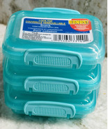 Snack Containers W Locking Lids 5.25oz Ea-Get 3pack-Turquoise SHIP24HR - £9.25 GBP