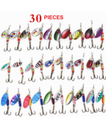 30 PCS Fishing Lures Metal Spinner Baits Bass Tackle Crankbait Trout Spo... - $231.13 MXN