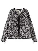 ZACK RAIN Women Double-sided Floral Lace-up Cotton Jacket 2022 Fall/Winter Ladie - £54.07 GBP