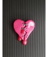 Handmade Clay Stitched Broken Heart Magnet - $8.23 CAD