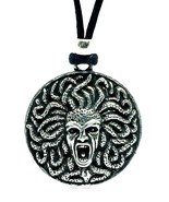 Medusa Pendant Necklace Goddess Curse Queen of Protection Gorgon Pewter ... - £7.93 GBP