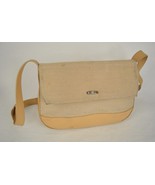 Oroton Handbag Purse Beige Canvas Leather S - $108.66 CAD