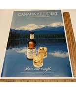 Vintage Print Ad Canadian Mist Whisky Snow Covered Mountain Trees 1970s ... - £11.47 GBP
