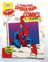 Spiderman Comics to Color Coloring Book 1992 Golden 6 Panel Foldout 48 x 11 - £7.41 GBP