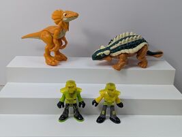 Imaginext Jurassic World Dilophosaurus &amp; Ankylosaurus Dinosaur Figures L... - $14.84