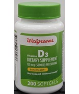 Walgreens Vitamin D3 125 mcg (5000 IU) Softgels (200 days), 200 Soft Gels - $376.14 MXN