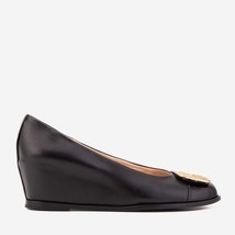 The Selene Black Leather Wedge Heel Women Shoe image 8
