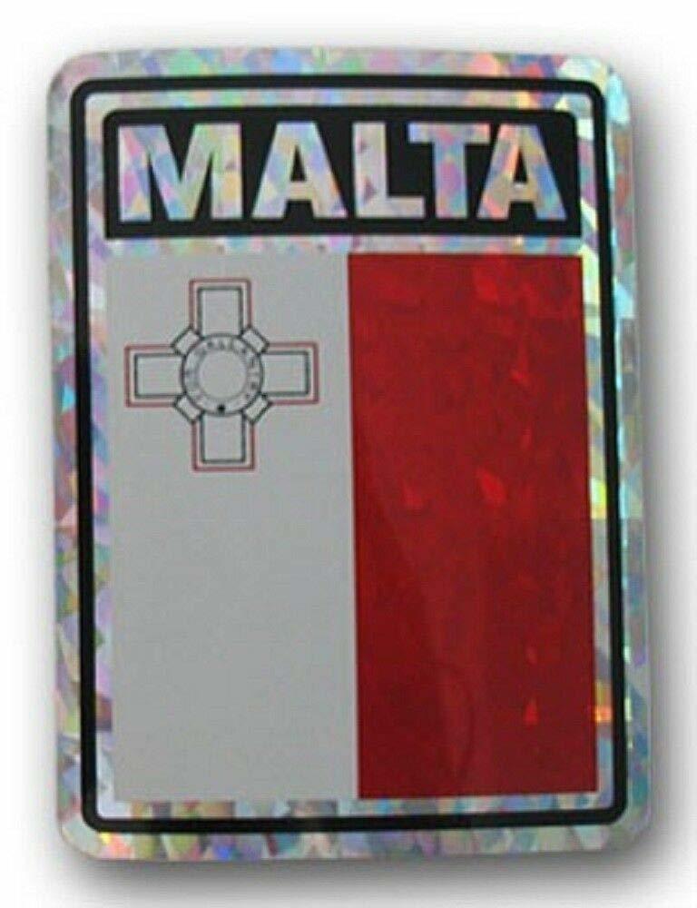 Malta Country Flag Reflective Decal Bumper Sticker - $2.88