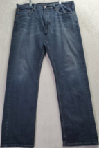 Levi&#39;s 505 Jeans Mens 36 Dark Blue Denim Cotton Flat Front Straight Leg ... - £16.57 GBP