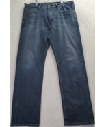 Levi&#39;s 505 Jeans Mens 36 Dark Blue Denim Cotton Flat Front Straight Leg ... - £16.45 GBP