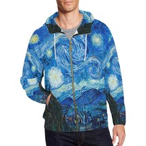 Men&#39;s Starry Night Van Gogh All Over Print Zip Hoodie - £51.95 GBP