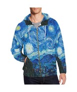 Men&#39;s Starry Night Van Gogh All Over Print Zip Hoodie - £51.19 GBP