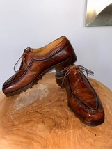 Berluti Oxford Square Toe Lace Up Brown Burnished Leather 8 UK 9 US - £698.94 GBP