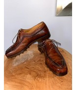 Berluti Oxford Square Toe Lace Up Brown Burnished Leather 8 UK 9 US - $877.10