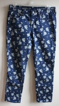 J. Crew 26 Blue Indigo Floral Cropped Matchstick Jeans 39265 - £21.26 GBP