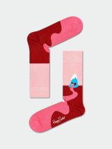 Happy Socks Pink Mountain Unisex Premium Cotton Socks 1 Pair Size 4-7 - £11.86 GBP