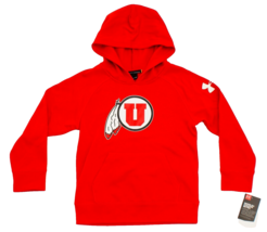 Under Armour Little Boy&#39;s Size 6 Red Utah Utes Football Hoodie Hooded Sw... - $44.54
