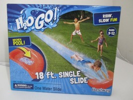 Bestway H2O GO! 18 Feet Single Water Slide Drench Pool Ages 5-12 Ships Same Day - £30.85 GBP