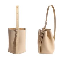 Women Leather Bucket Bag Tote Handbag Large Tote Work Bag Shoulder Bag (beige) - £76.72 GBP