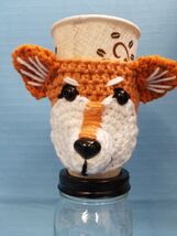 Shiba Inu Puppy Dog Crochet Handmade Cup Cozy Holder Gifts by Bren - $24.95