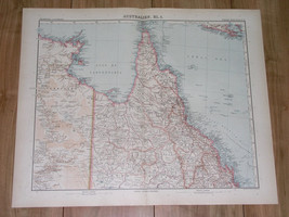 1922 Original Antique Map Of Northern Part Of Queensland / Australia - $28.36