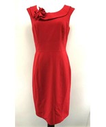 True Red Rich Calvin Klein Sleeveless Wiggle Sheath Pin UP Dress Sz 8 - £20.52 GBP