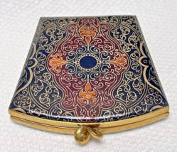 Vintage Beautiful Leather Powder Compact Gold Tooled Design 3.5 x 3 1/4&quot; - $675.16 MXN