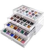 72 Grid Rock Display Case Acrylic Rock Collection Box For Kids 4 Drawers... - $50.99