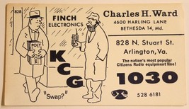 Vintage CB Ham radio Card KCG 1030 Arlington  Virginia - £3.88 GBP