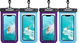 4 Pack New/Seale Hiearcoo Blue/Purple Universal Waterproof Phone Pouch Cases - £10.44 GBP