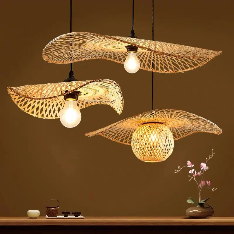 Boo pendant lights southeast asia dia 35cm rattan wicker chandelier dining rroom bamboo thumb200