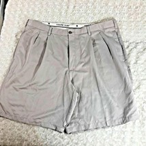 Grand Slam Mens Sz 42 Golf Shorts Khaki Tan 2 Pleat Front 9 in Inseam - £9.30 GBP