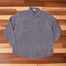 Vintage Carhartt Shirt Mens XL Brown Button Front Denim Outdoor Workwear Faded - £18.64 GBP