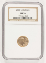 2006 1/10 ML G $5 Or American Eagle Classé Par NGC Comme MS70 - £274.04 GBP
