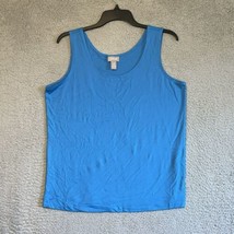 Women&#39;s Chico&#39;s Blue Tank Top Shirt Top Sleeveless Size 2 Medium - $14.85