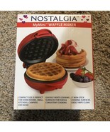Nostalgia Mini Wafflemaker Red / Nostalgia Mini Waflera Compact Size - $266.74 MXN
