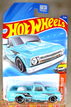 2025 Hot Wheels #21 HW Hot Trucks 2/10 &#39;67 CHEVY C10 Aqua w/Black MC5 Spokes - £6.64 GBP