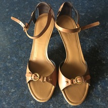 Cole Haan Pecan/Tan Leather Heel Sandal, Style#D16852, Women Size 10b - $55.00