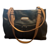 MultiSac Black &amp; Tan Shoulder Bag – Faux Leather – Unused – 2000s – 9.5 ... - $20.00