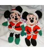 Disney Store Mickey and Minnie Santa and Mrs. Claus 7&quot; Mini Bean Bag Plush - $478.43 MXN