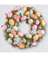 Pastel Eggs Floral Easter Wreath Front Door Artificial Spring Wall Hangi... - £21.93 GBP