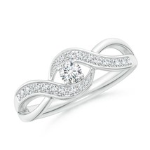 Angara Lab-Grown 0.37 Ct Round Diamond Infinity Promise Ring in Sterling... - £365.56 GBP