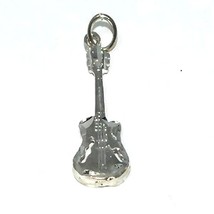 Sterling Silver Guitar Charm Pendant - £19.69 GBP