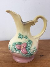 Vtg 1940s Hull Art Pottery W-2 USA Yellow Pink Wildflower Vase Ewer Pitcher 5.5&quot; - £62.57 GBP