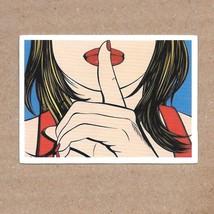 Shhh Lady Finger to Lips - Vinyl Sticker 2&quot; x 2.75&quot; Waterproof Durable Sunproof - £3.32 GBP