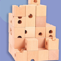 Wooden Track Pipe Scene Assembly Ball Building Blocks Assembling Marbles... - £213.07 GBP