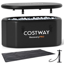 XL 129 Gal Oval Ice Bath Tub with Cover and Hand Pump for Athletes-Black... - $7,155.16 MXN