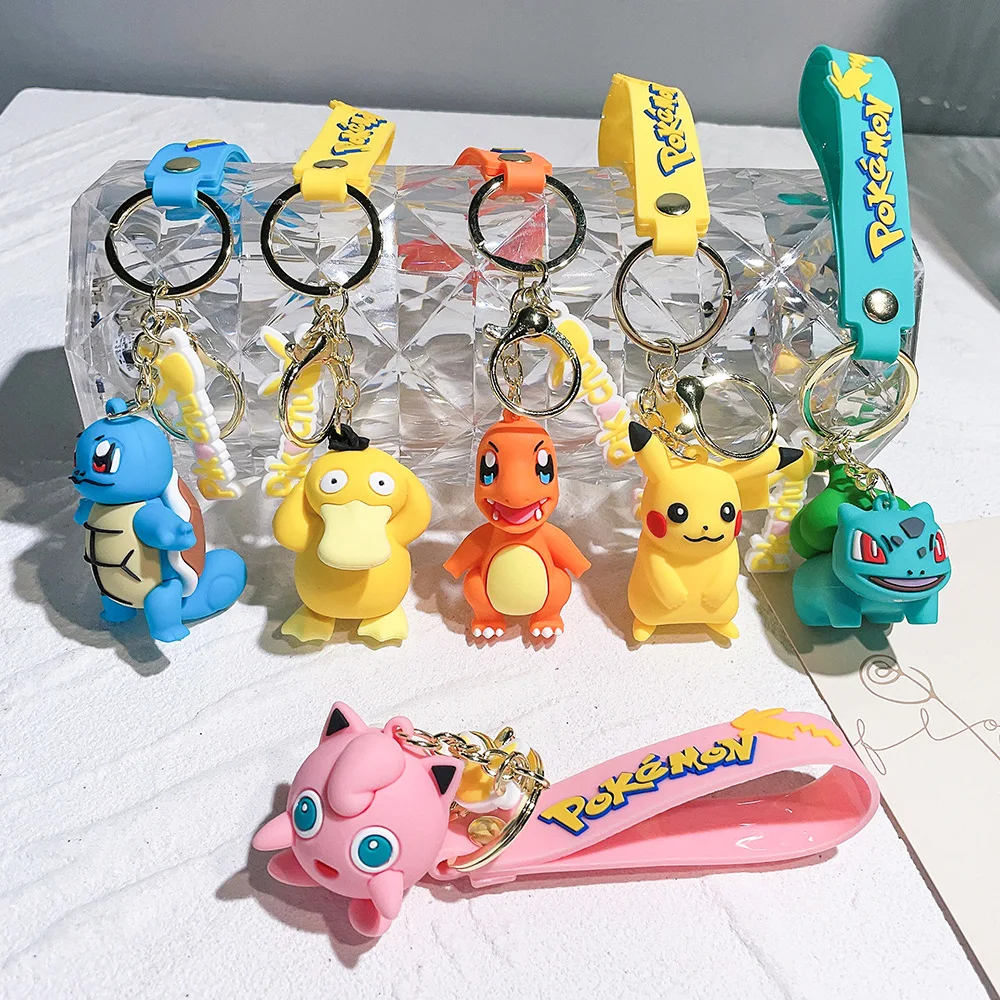 Anime Pokemon Keychain Pikachu Action Figure Toy Kawaii Cartoon Fashion - £6.80 GBP